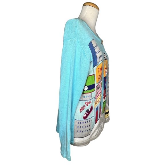 Storybook Knits New York Theme Button Up Sweater NWT Size M - Picture 2 of 13